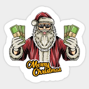 Vintage Santa Claus Retro Design Christmas Beer Funny Gift Idea Sticker